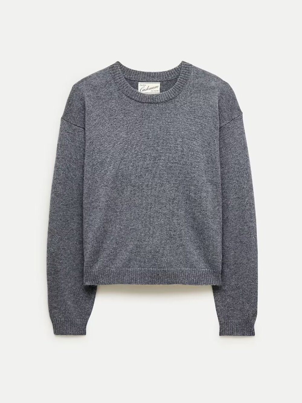 J. Crew Perfect Cashmere Crewneck in Heather Charcoal